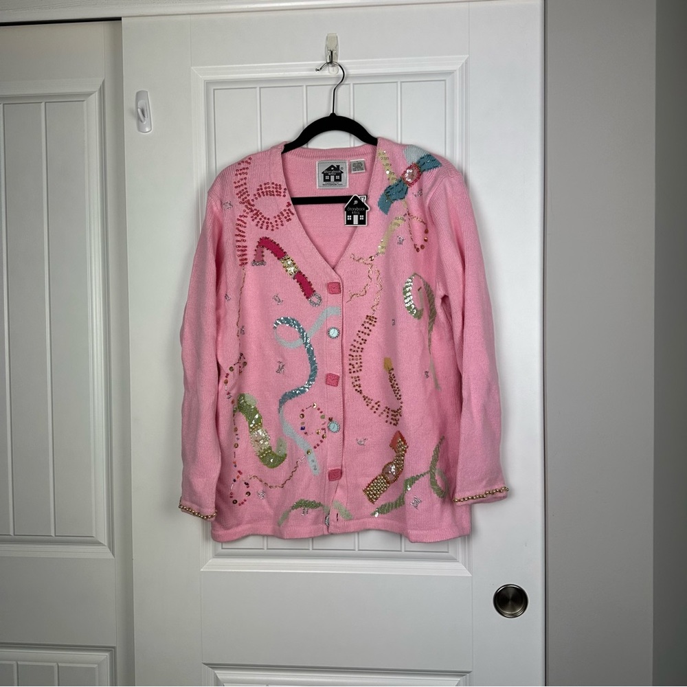 Storybook Pink embroidered and embellished watch clock print